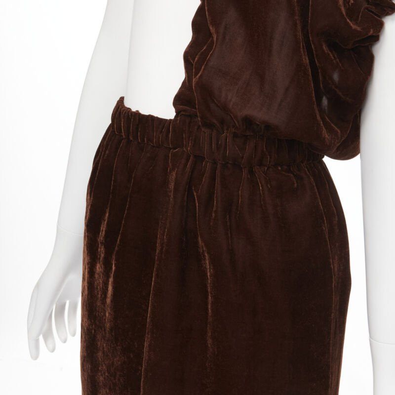 Comme des Garcons vintage COMME DES GARCONS 1990 brown velvet drawstring sash knee length skirt M Size 28" / US 6 / IT 42 - 8 Thumbnail