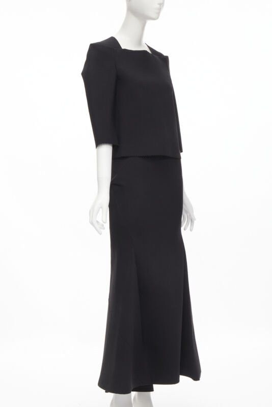 Junya Watanabe vintage JUNYA WATANABE 1999 black scuba origami square neck mermaid skirt S Size S / US 4 / IT 40 - 3 Thumbnail