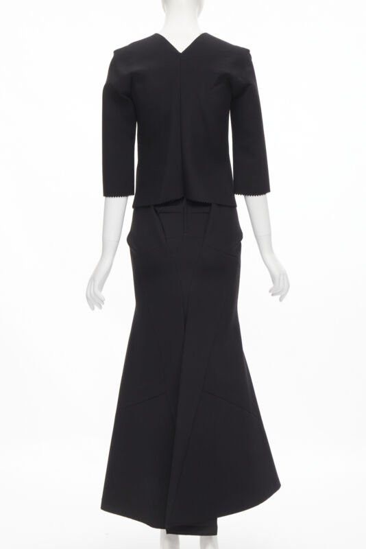 Junya Watanabe vintage JUNYA WATANABE 1999 black scuba origami square neck mermaid skirt S Size S / US 4 / IT 40 - 5 Thumbnail