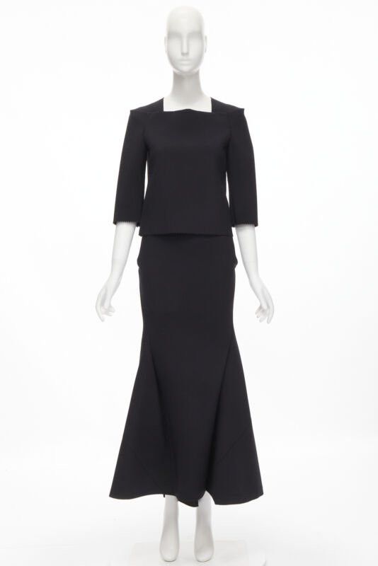 Junya Watanabe vintage JUNYA WATANABE 1999 black scuba origami square neck mermaid skirt S Size S / US 4 / IT 40 - 12 Thumbnail