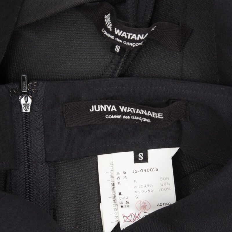Junya Watanabe vintage JUNYA WATANABE 1999 black scuba origami square neck mermaid skirt S Size S / US 4 / IT 40 - 11 Thumbnail