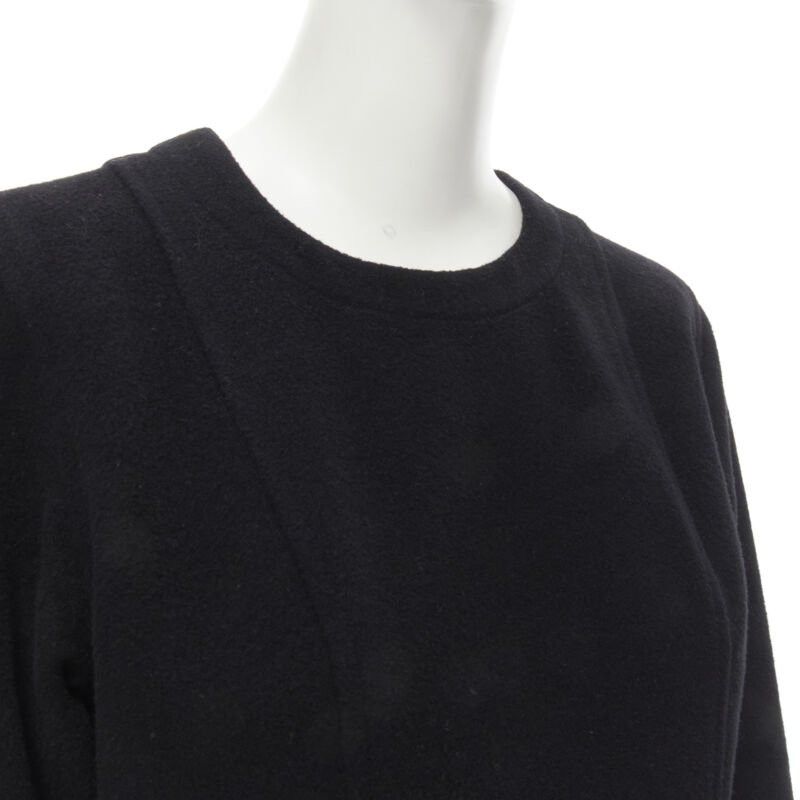 Comme des Garcons vintage COMME DES GARCONS 1980s black wool asymmetric panelled sheath dress M Size M / US 6-8 / IT 42-44 - 7 Thumbnail