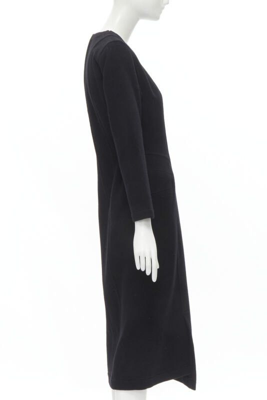 Comme des Garcons vintage COMME DES GARCONS 1980s black wool asymmetric panelled sheath dress M Size M / US 6-8 / IT 42-44 - 4 Thumbnail
