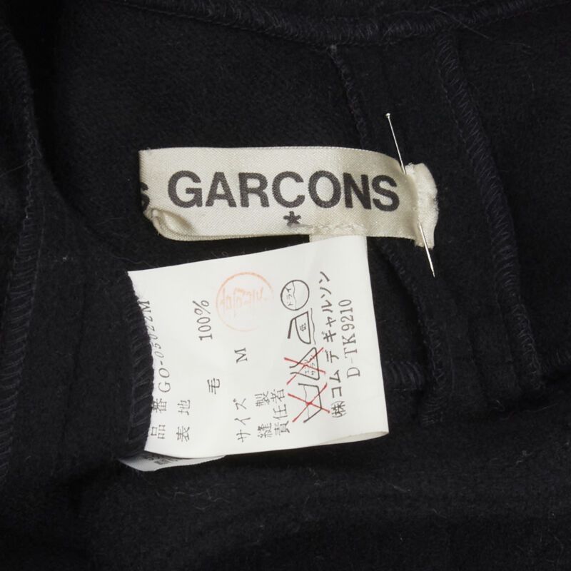 Comme des Garcons vintage COMME DES GARCONS 1980s black wool asymmetric panelled sheath dress M Size M / US 6-8 / IT 42-44 - 10 Thumbnail