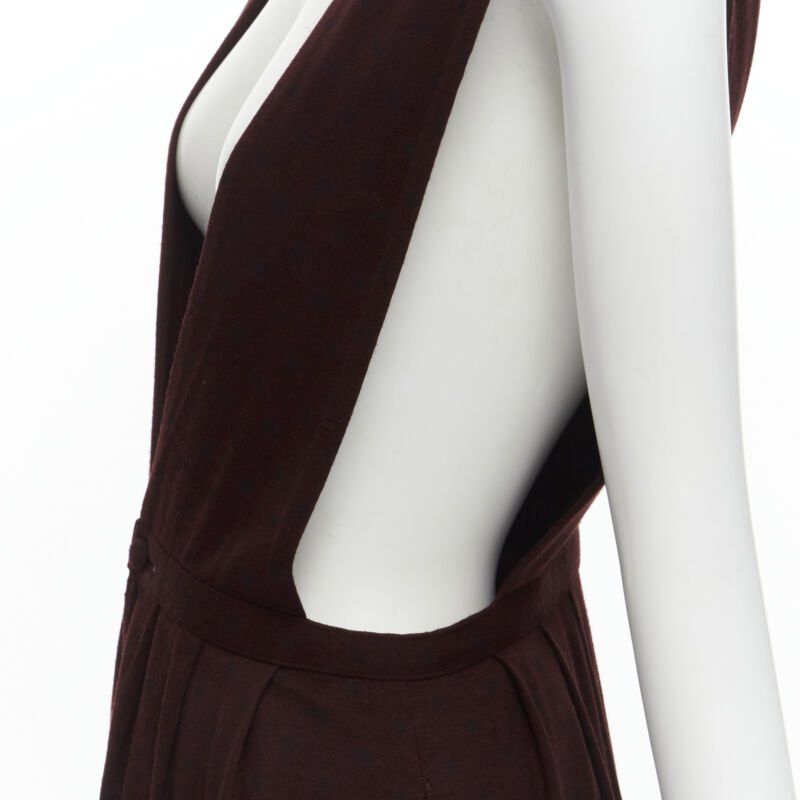 Comme des Garcons vintage COMME DES GARCONS 1980s burgundy polka dot dungaree midi skirt S Size S / US 4 / IT 40 - 2 Thumbnail