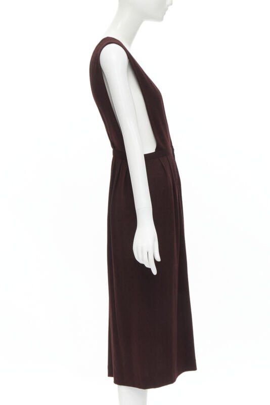 Comme des Garcons vintage COMME DES GARCONS 1980s burgundy polka dot dungaree midi skirt S Size S / US 4 / IT 40 - 4 Thumbnail