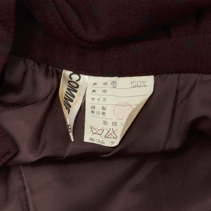 Comme des Garcons vintage COMME DES GARCONS 1980s burgundy polka dot dungaree midi skirt S Size S / US 4 / IT 40 - 10 Thumbnail