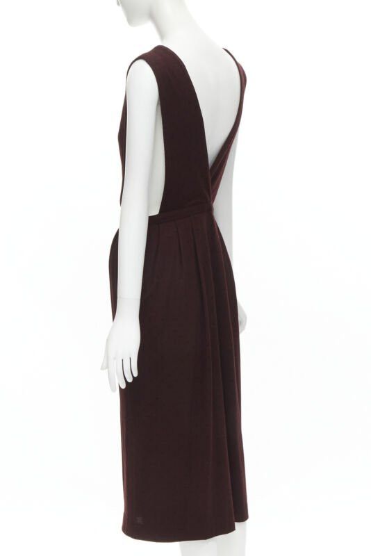 Comme des Garcons vintage COMME DES GARCONS 1980s burgundy polka dot dungaree midi skirt S Size S / US 4 / IT 40 - 6 Thumbnail