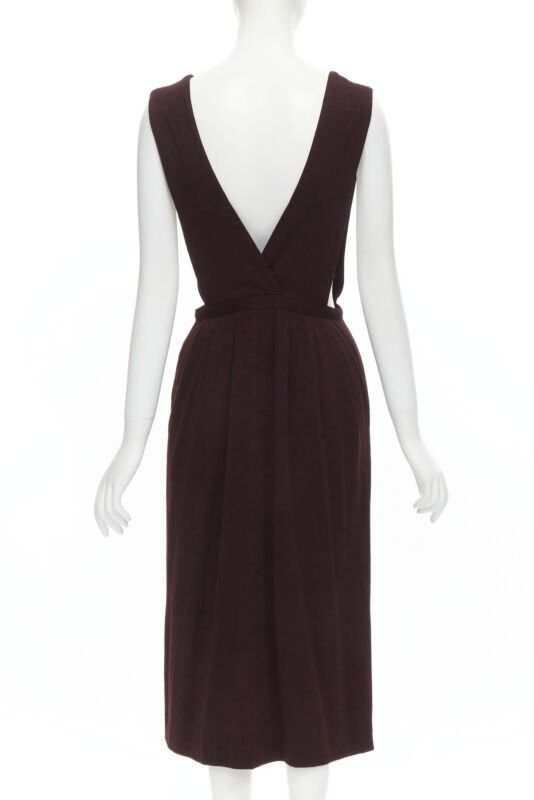 Comme des Garcons vintage COMME DES GARCONS 1980s burgundy polka dot dungaree midi skirt S Size S / US 4 / IT 40 - 5 Thumbnail