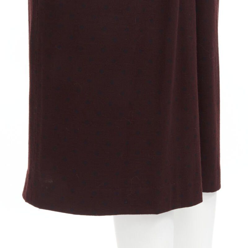 Comme des Garcons vintage COMME DES GARCONS 1980s burgundy polka dot dungaree midi skirt S Size S / US 4 / IT 40 - 9 Thumbnail