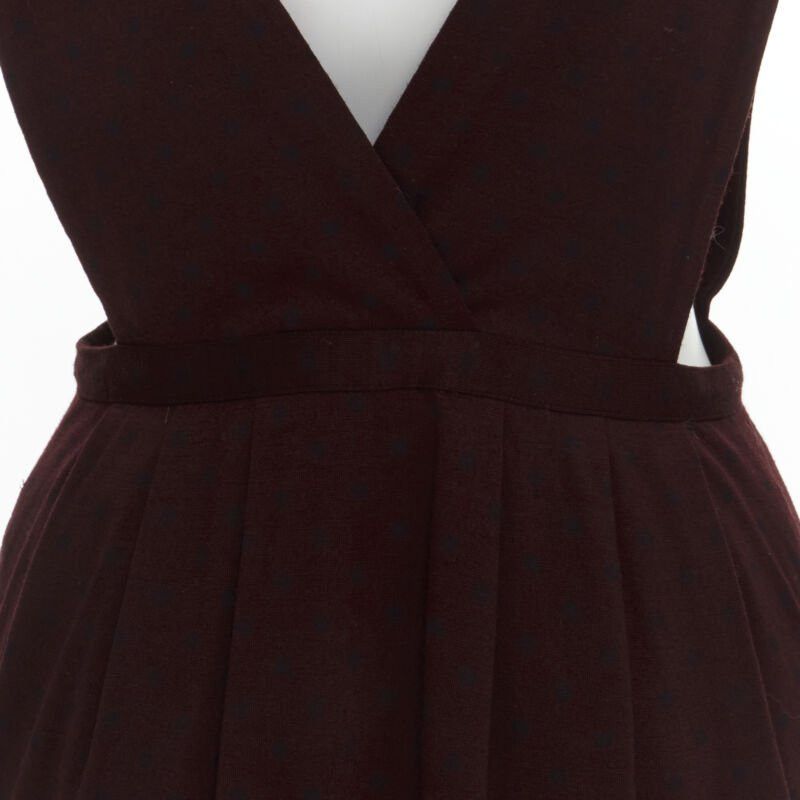 Comme des Garcons vintage COMME DES GARCONS 1980s burgundy polka dot dungaree midi skirt S Size S / US 4 / IT 40 - 8 Thumbnail