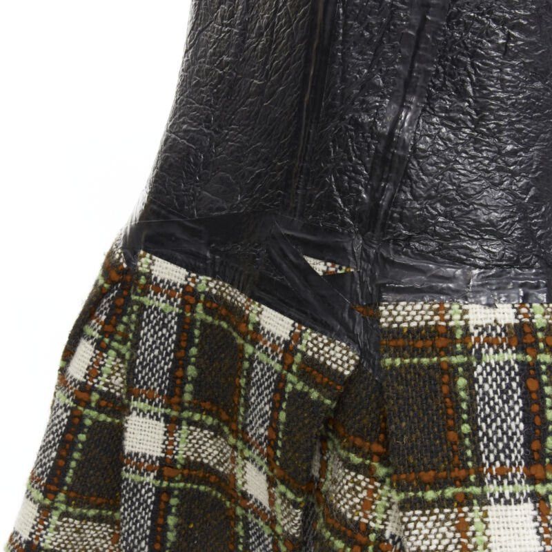 Junya Watanabe JUNYA WATANABE 2005 black lacquered bust green tweed flared cocktail dress M Size M / US 6-8 / IT 42-44 - 8 Thumbnail