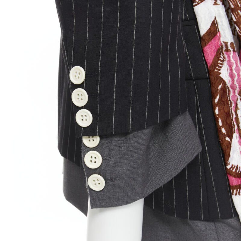 Comme des Garcons COMME DES GARCONS 2007 double layered grey pinstripe draped blazer jacket M Size M / US 6-8 / IT 42-44 - 2 Thumbnail