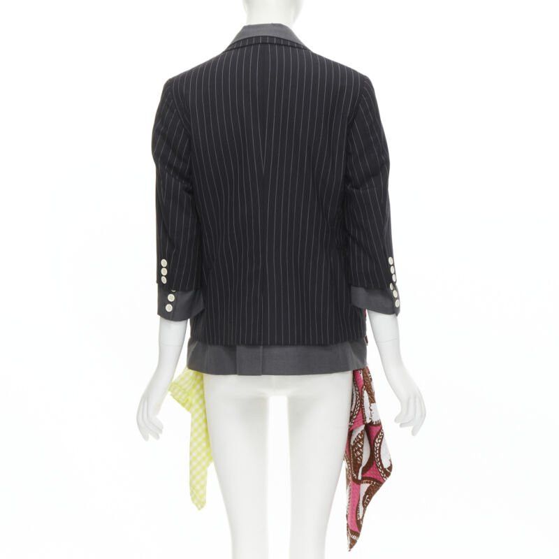 Comme des Garcons COMME DES GARCONS 2007 double layered grey pinstripe draped blazer jacket M Size M / US 6-8 / IT 42-44 - 5 Thumbnail