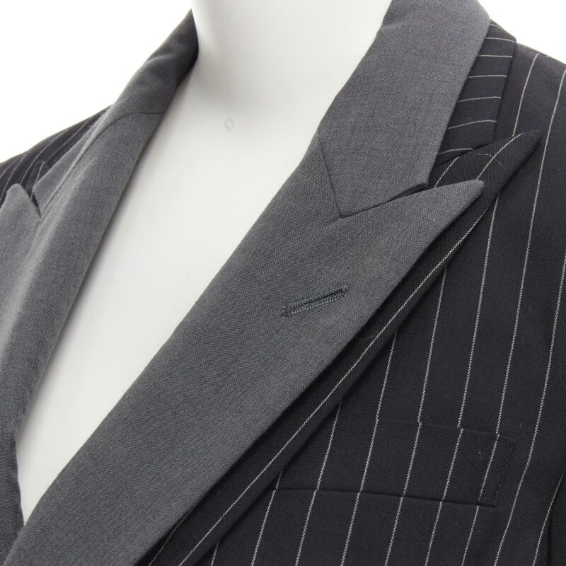 Comme des Garcons COMME DES GARCONS 2007 double layered grey pinstripe draped blazer jacket M Size M / US 6-8 / IT 42-44 - 7 Thumbnail