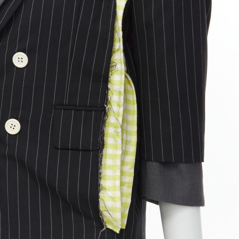 Comme des Garcons COMME DES GARCONS 2007 double layered grey pinstripe draped blazer jacket M Size M / US 6-8 / IT 42-44 - 11 Thumbnail