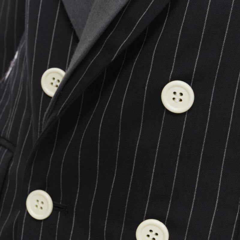 Comme des Garcons COMME DES GARCONS 2007 double layered grey pinstripe draped blazer jacket M Size M / US 6-8 / IT 42-44 - 8 Thumbnail