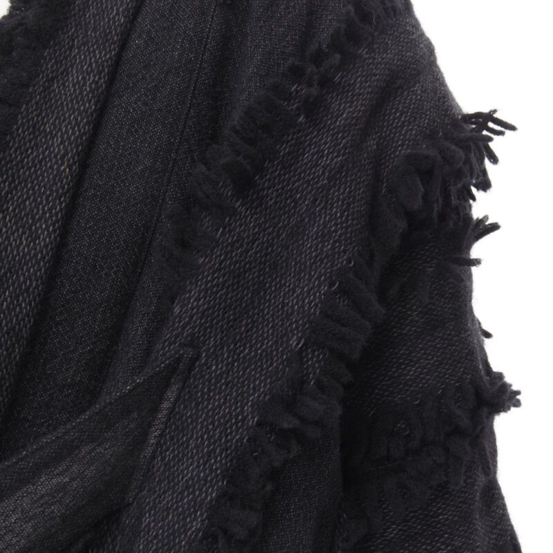 Issey Miyake ISSEY MIYAKE 1980's Vintage grey wool fringe oversized wrap Cocoon coat M rare Size M / US 6-8 / IT 42-44 - 9 Thumbnail