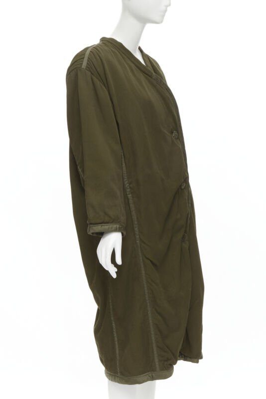 Issey Miyake ISSEY MIYAKE 1980's Vintage khaki green padded shoulder oversized coat M Rare Size M / US 6-8 / IT 42-44 - 3 Thumbnail