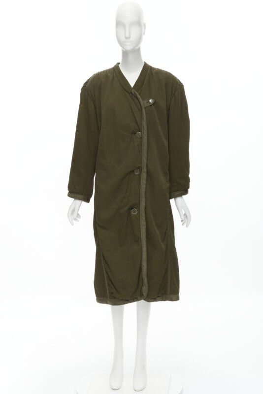 Issey Miyake ISSEY MIYAKE 1980's Vintage khaki green padded shoulder oversized coat M Rare Size M / US 6-8 / IT 42-44 - 11 Thumbnail