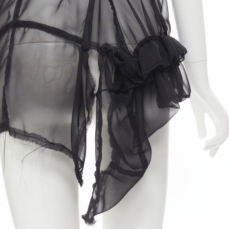 Comme des Garcons COMME DES GARCONS 2009 black sheer velvet patchwork bumps raw sleeveless vest M Size M / US 6-8 / IT 42-44 - 8 Thumbnail
