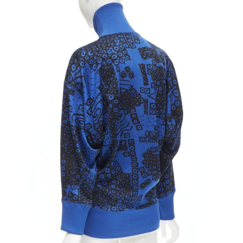 Issey Miyake ISSEY MIYAKE 1980's Vintage blue black illustration print turtleneck sweater M Size M / US 6-8 / IT 42-44 - 6 Thumbnail