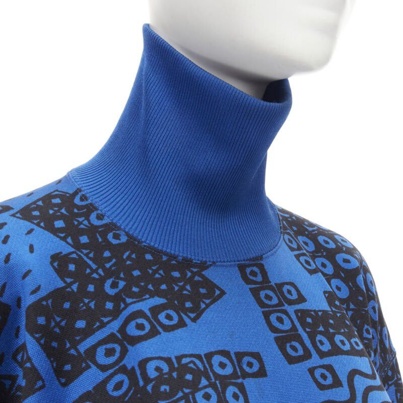 Issey Miyake ISSEY MIYAKE 1980's Vintage blue black illustration print turtleneck sweater M Size M / US 6-8 / IT 42-44 - 2 Thumbnail