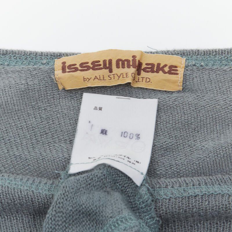 Issey Miyake ISSEY MIYAKE 1980's Vintage teal blue diagonal bias drawstring sweater M Rare Size M / US 6-8 / IT 42-44 - 10 Thumbnail