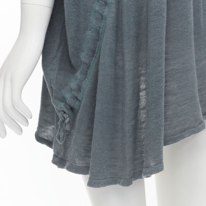 Issey Miyake ISSEY MIYAKE 1980's Vintage teal blue diagonal bias drawstring sweater M Rare Size M / US 6-8 / IT 42-44 - 8 Thumbnail