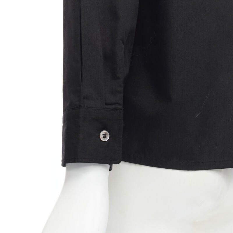 Junya Watanabe JUNYA WATANABE 1999 black cotton rose bud round collar long sleeve shirt M Size M / US 6-8 / IT 42-44 - 8 Thumbnail