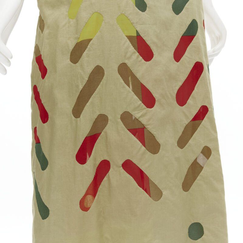 Issey Miyake ISSEY MIYAKE Vintage beige hand stitched colourful sheer panel skirt M Rare Size 28" / US 6 / IT 42 - 8 Thumbnail