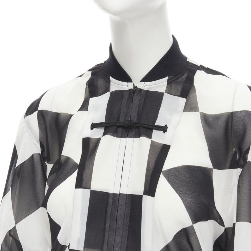 Comme des Garcons COMME DES GARCONS 1988 Runway black white chessboard checkered bomber skirt S Size S / US 4 / IT 40 - 2 Thumbnail