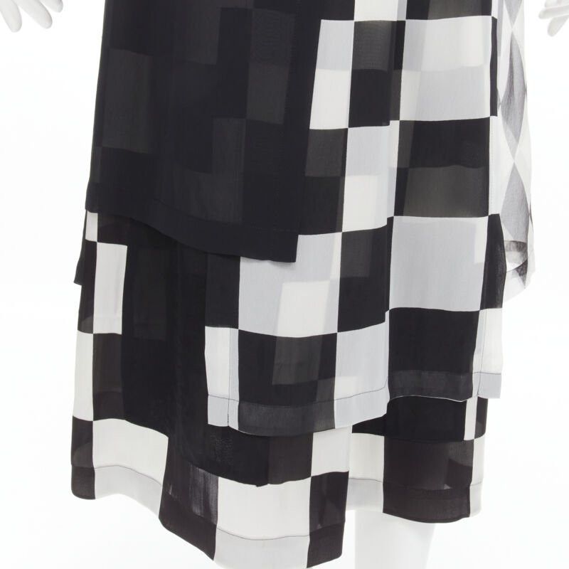 Comme des Garcons COMME DES GARCONS 1988 Runway black white chessboard checkered bomber skirt S Size S / US 4 / IT 40 - 9 Thumbnail