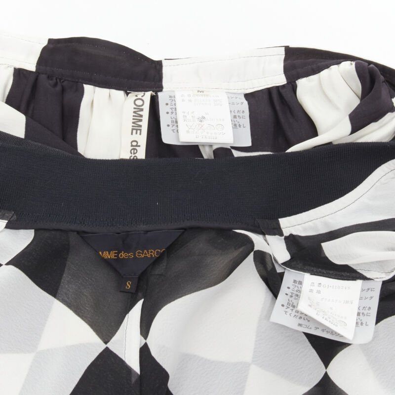 Comme des Garcons COMME DES GARCONS 1988 Runway black white chessboard checkered bomber skirt S Size S / US 4 / IT 40 - 11 Thumbnail