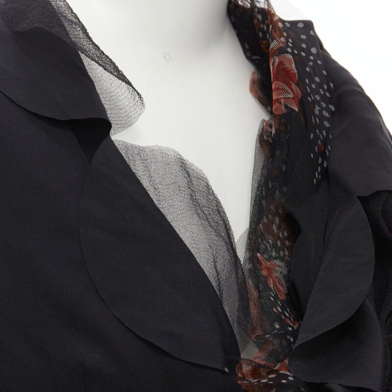 Comme des Garcons rare COMME DES GARCONS 1995 black red rose tulle scalloped sash blazer jacket M Size M / US 6-8 / IT 42-44 - 6 Thumbnail