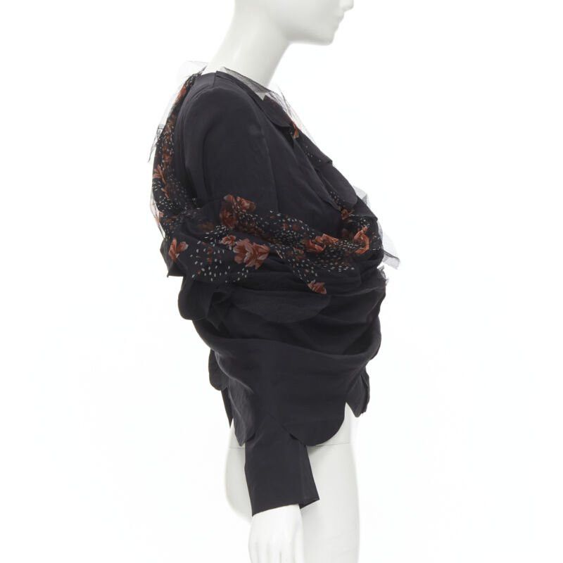 Comme des Garcons rare COMME DES GARCONS 1995 black red rose tulle scalloped sash blazer jacket M Size M / US 6-8 / IT 42-44 - 4 Thumbnail