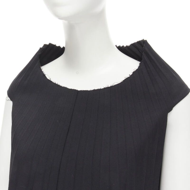 Junya Watanabe JUNYA WATANABE 1998 black Accordion pleated raw edge deconstructed dress S Size S / US 4 / IT 40 - 2 Thumbnail