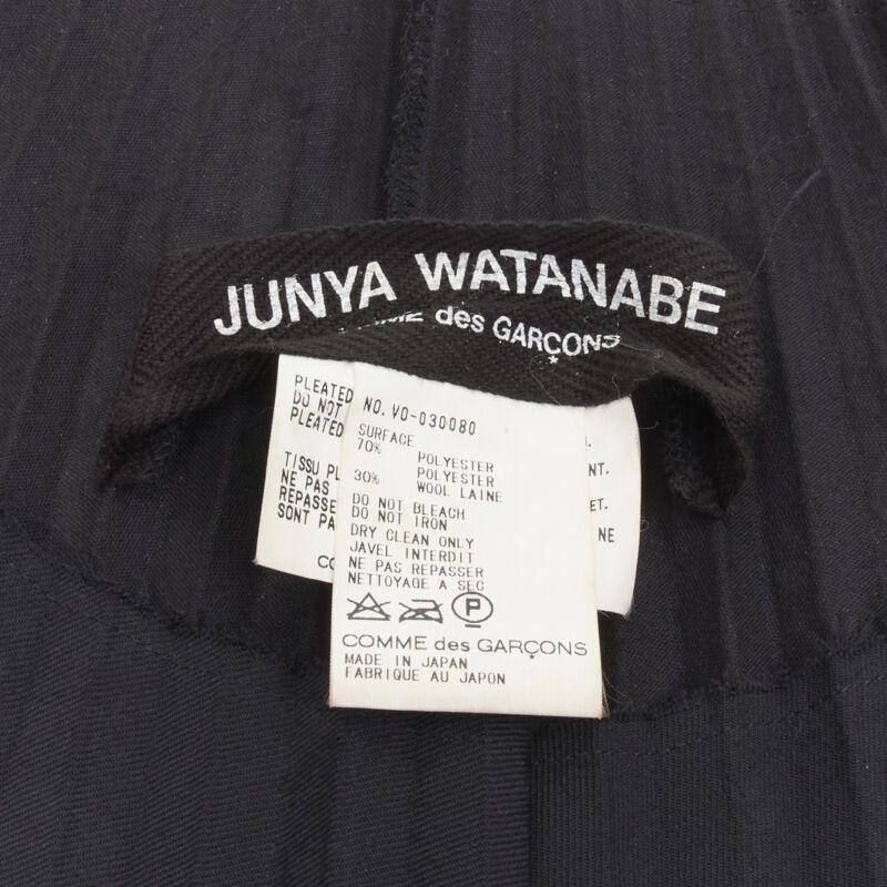 Junya Watanabe JUNYA WATANABE 1998 black Accordion pleated raw edge deconstructed dress S Size S / US 4 / IT 40 - 9 Thumbnail