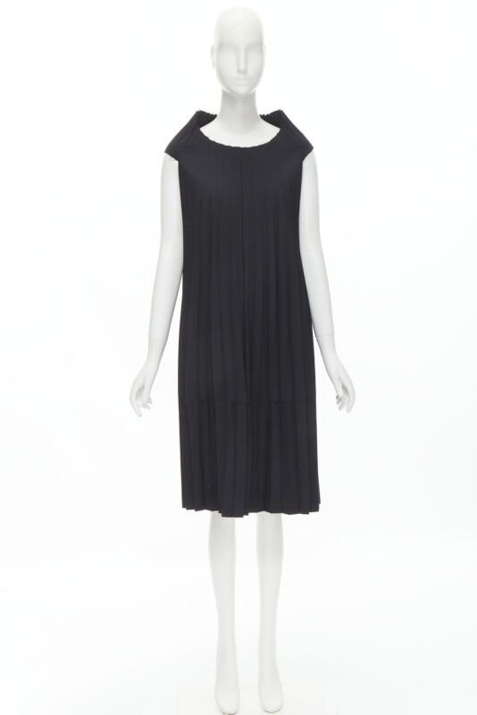 Junya Watanabe JUNYA WATANABE 1998 black Accordion pleated raw edge deconstructed dress S Size S / US 4 / IT 40 - 10 Thumbnail