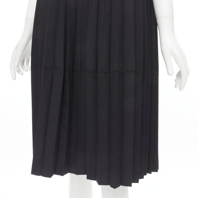 Junya Watanabe JUNYA WATANABE 1998 black Accordion pleated raw edge deconstructed dress S Size S / US 4 / IT 40 - 8 Thumbnail