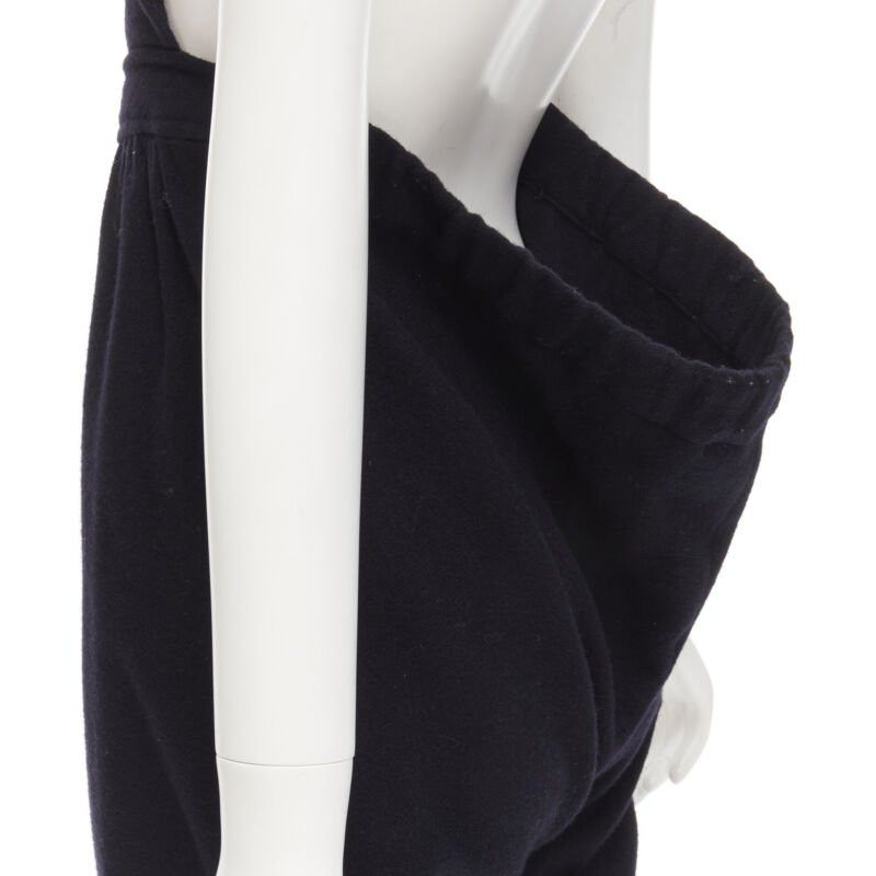 Comme des Garcons COMME DES GARCONS Vintage 1980's black wool cross back cropped jumpsuit S Size 27" / US 4 / IT 40 - 2 Thumbnail