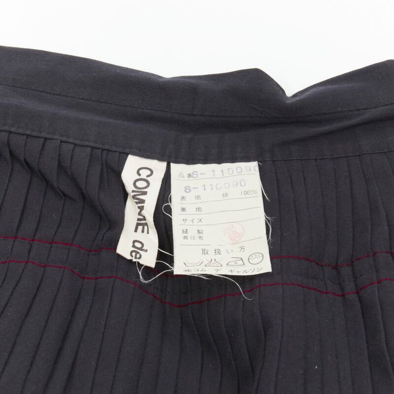 Comme des Garcons COMME DES GARCONS 1980s black geometric pattern pleated wrapped flared skirt S Size 27" / US 4 / IT 40 - 10 Thumbnail
