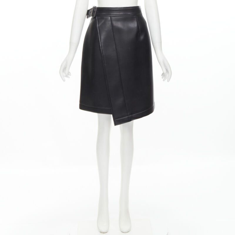 Comme des Garcons COMME DES GARCONS Vintage black faux leather silver buckle wrap skirt M Size 28" / US 6 / IT 42 - 12 Thumbnail