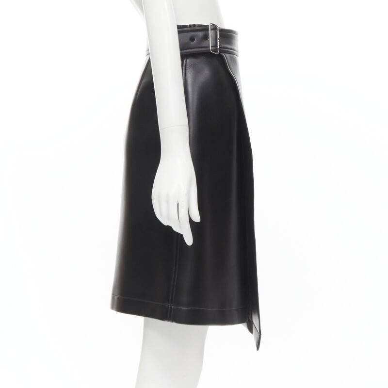 Comme des Garcons COMME DES GARCONS Vintage black faux leather silver buckle wrap skirt M Size 28" / US 6 / IT 42 - 4 Thumbnail