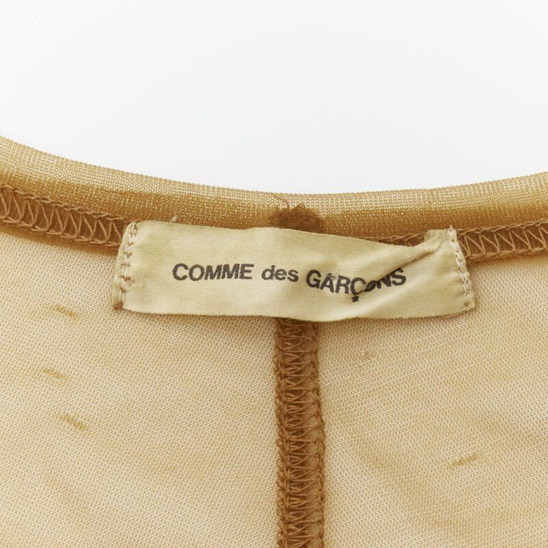 Comme des Garcons COMME DES GARCONS 1990s sheer brown pleated ruffle button front shirt M Size M / US 6-8 / IT 42-44 - 10 Thumbnail