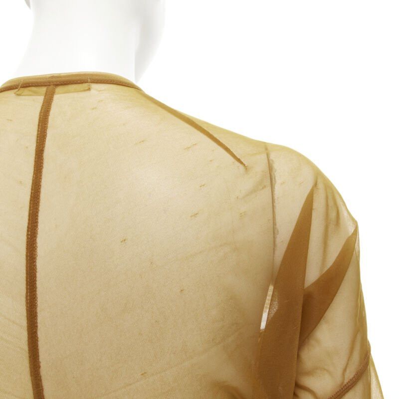 Comme des Garcons COMME DES GARCONS 1990s sheer brown pleated ruffle button front shirt M Size M / US 6-8 / IT 42-44 - 8 Thumbnail