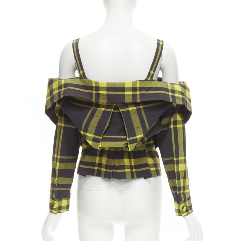 Issey Miyake ISSEY MIYAKE Vintage black yellow check plaid cotton stand collar shirt S Rare Size S / US 4 / IT 40 - 7 Thumbnail