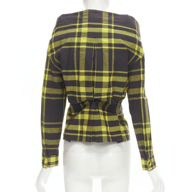 Issey Miyake ISSEY MIYAKE Vintage black yellow check plaid cotton stand collar shirt S Rare Size S / US 4 / IT 40 - 6 Thumbnail