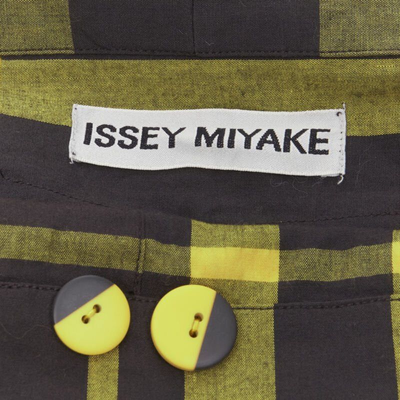 Issey Miyake ISSEY MIYAKE Vintage black yellow check plaid cotton stand collar shirt S Rare Size S / US 4 / IT 40 - 12 Thumbnail