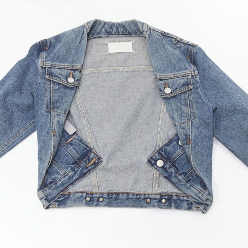 Maison Margiela vintage MAISON MARGIELA Iconic blue denim pinched collar denim jacket IT38 XS Size XS / US 0-2 / IT 36-38 - 2 Thumbnail